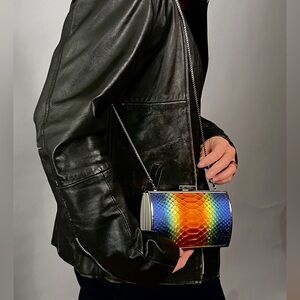 DEVI KROELL CARYLE Rainbow Butterfly Python Clutch